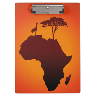 Mapa africano do safari - prancheta