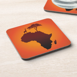 Mapa africano Safari - Porta copos plástica de cor