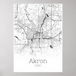 Mapa Akron - Ohio - Poster do Mapa da Cidade