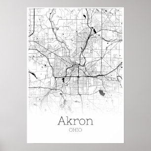 Mapa Akron - Ohio - Poster do Mapa da Cidade