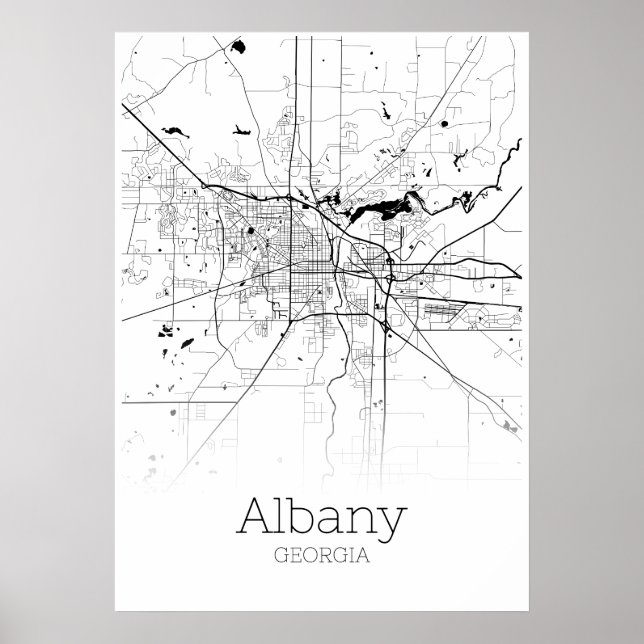 Mapa Albany - Geórgia - Poster do Mapa da Cidade (Frente)