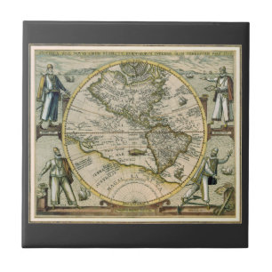 Mapa Antigo, 1596, America Sive Novus Orbis