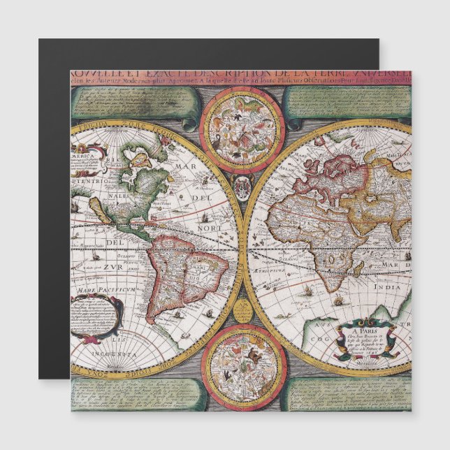 Mapa antigo antigo inspirado (12) (Frente/Verso)