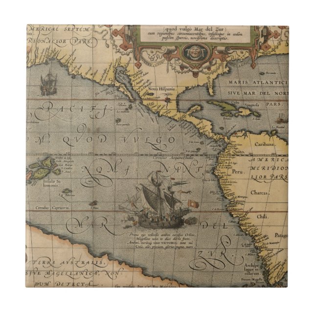 Mapa antigo antigo inspirado (14) Bagagem (Frente)