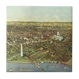 Mapa Antigo com Vista Panorâmica de Washington DC