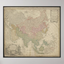 Mapa Antigo da Ásia 1744, Poster da Rússia