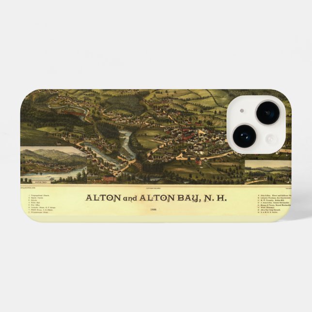 Mapa antigo da Baía de Alton e Alton NH 1888 (Verso Horizontal)