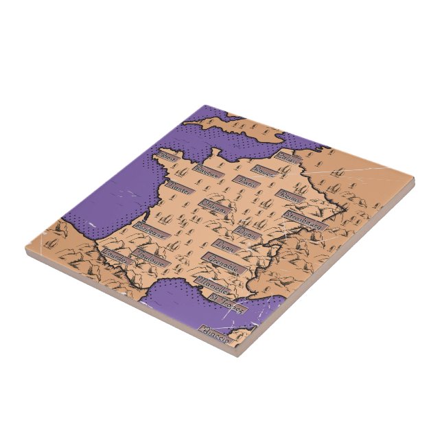 Mapa Antigo da França (Lateral)