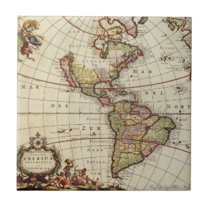 Mapa Antigo das Américas por Johannes De Ram