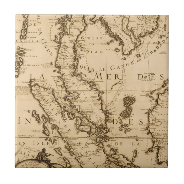 Mapa antigo de 3Sudeste Asiático | 1687 (Frente)