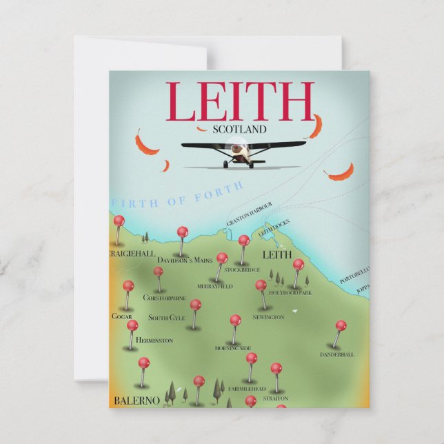 Mapa antigo de Leith Escócia (Frente)
