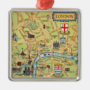 Mapa Antigo de Londres como Enfeite