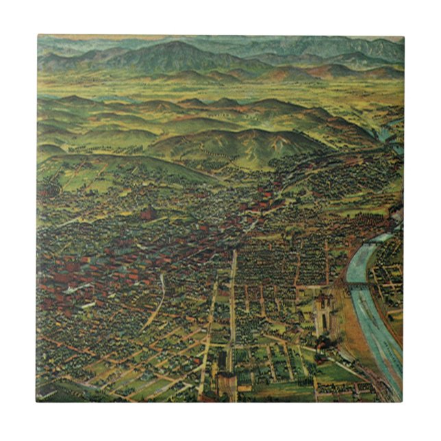 Mapa Antigo de Los Angeles, Califórnia e Rio (Frente)