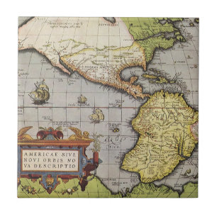 Mapa Antigo do Mundo as Américas por Abraham Ortel