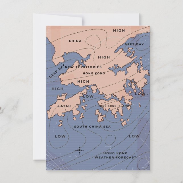 Mapa Antigo do Tempo de Hong Kong (Frente)