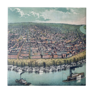Mapa Antigo Saint Louis Missouri Rio Mississippi