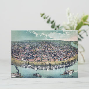 Mapa Antigo Saint Louis Missouri Rio Mississippi