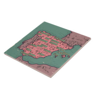 Mapa antigo vintage da Espanha