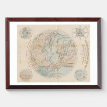 Mapa Ártico do Pólo Norte Francês Antigo 1867