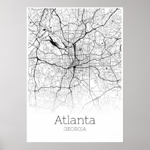 Mapa Atlanta - Geórgia - Poster do Mapa da Cidade