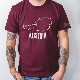 Mapa Austríaco Camisa Sinal Nação Austríaca