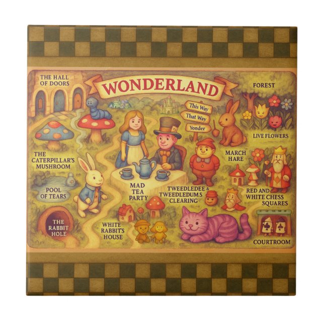 Mapa Caprichoso das Aventuras de Alice no País das (Frente)