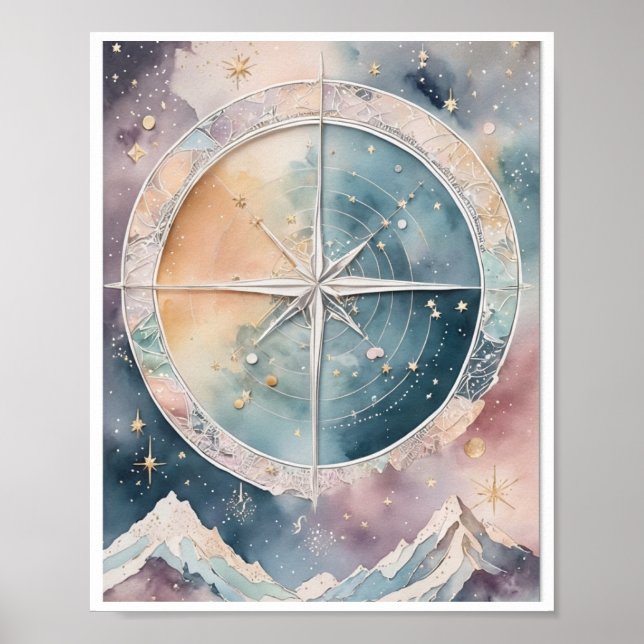 Mapa celestial inspirado em Boho - Poster do Wall  (Frente)