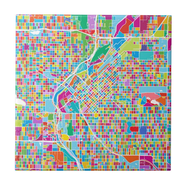 Mapa colorido de Denver (Frente)