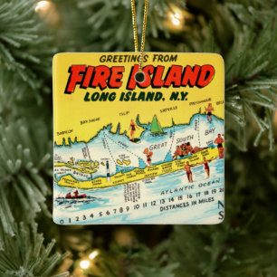 Mapa Colorido de Fire Island como Enfeite