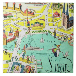 Mapa Colorido de Lucerna Suíça