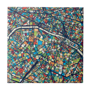 Mapa colorido de Paris France
