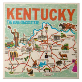 Mapa Colorido Vintage de Kentucky