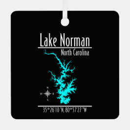 Mapa Coordenadas do Lago Norman Carolina do Norte