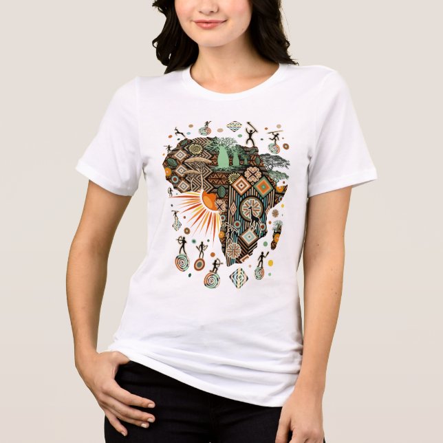 Mapa da África com Elementos Tribais Decorativos (Frente)