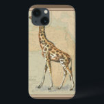 Mapa da África e uma Girafa<br><div class="desc">Este trabalho de arte agradará a qualquer viajante e amante de os animais do mundo. O fundo representa o mapa da África e há uma imagem de uma girafa em cima dela. Nesta imagem,  as bordas fazem dela a peça decorativa perfeita.</div>
