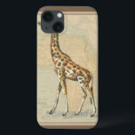 Mapa da África e uma Girafa<br><div class="desc">Este trabalho de arte agradará a qualquer viajante e amante de os animais do mundo. O fundo representa o mapa da África e há uma imagem de uma girafa em cima dela. Nesta imagem,  as bordas fazem dela a peça decorativa perfeita.</div>