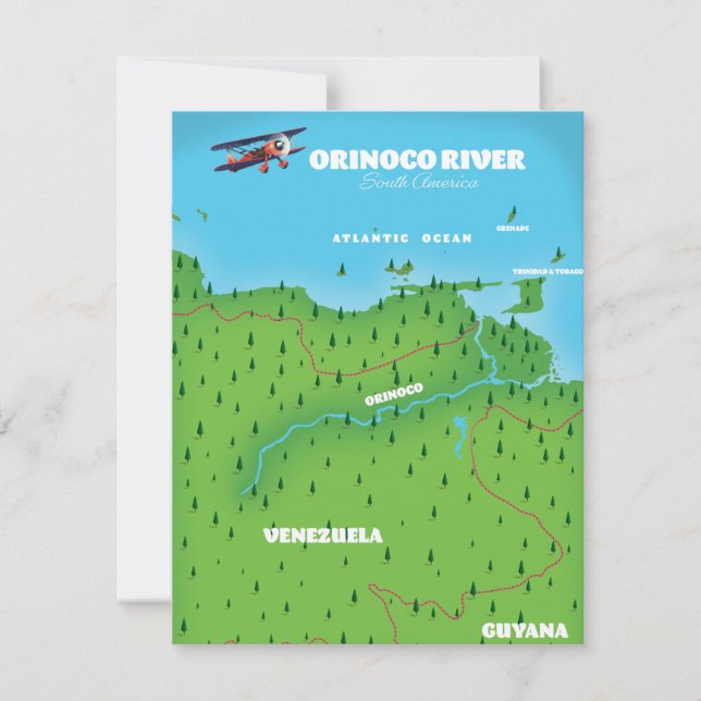 Mapa da América do Sul do Rio Orinoco (Frente)