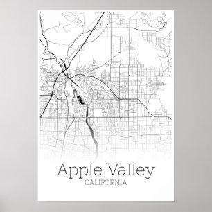 Mapa da Apple Valley - Califórnia - Poster do map