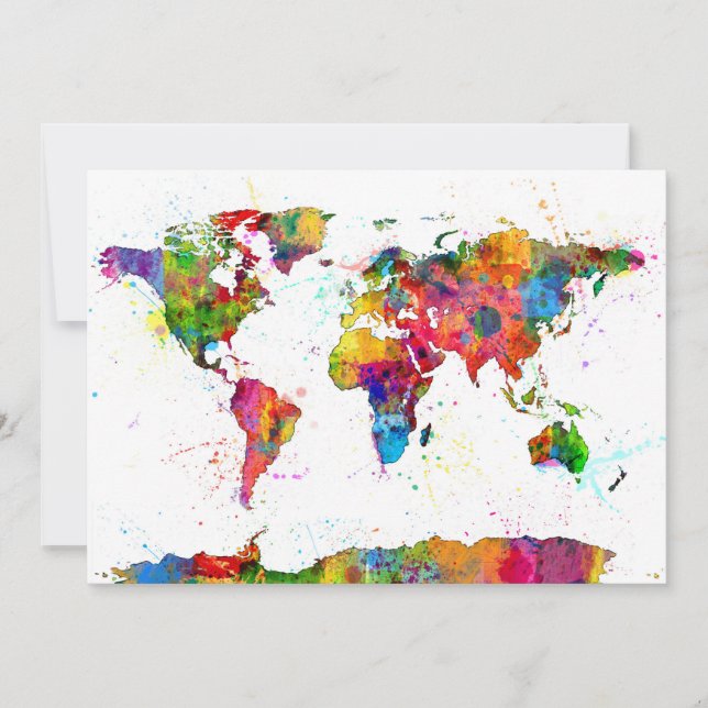 Mapa da Aquarela do Mapa Mundial (Frente)