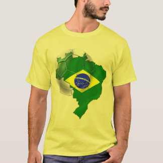 Mapa da bandeira de Brasil de camisetas do futebol