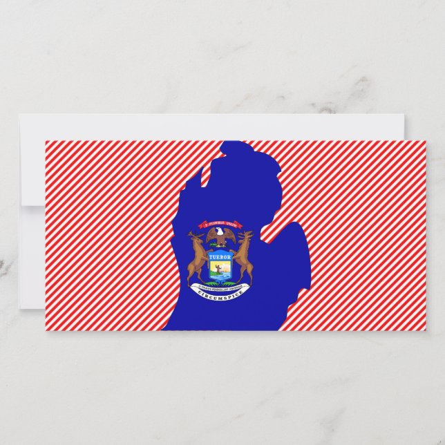 Mapa da bandeira do Michigan (Frente)