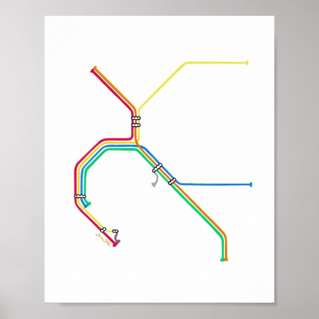 Mapa da BART Impressão Artística São Francisco Cal (Frente)