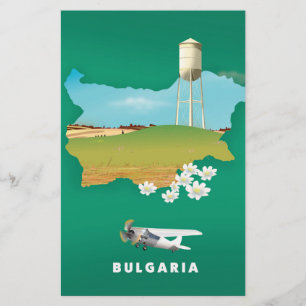 Mapa da Bulgária viagem impressão