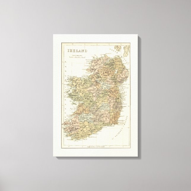 Mapa da Canvas da Irlanda 1862 (Frente)