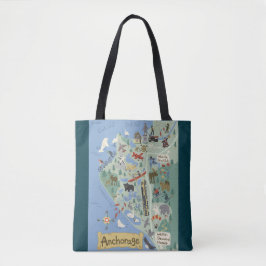 Mapa da cidade de Anchorage Tote Bag