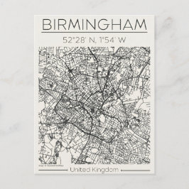 Mapa da Cidade de Birmingham Cartão Postal Desenho