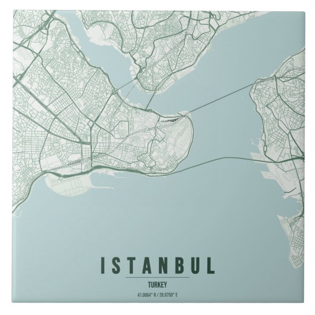 Mapa da Cidade de Istambul Turquia Design Minimali (Frente)