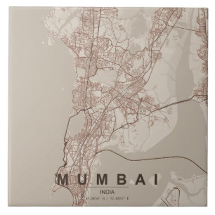 Mapa da Cidade de Mumbai na Índia com Design Minim