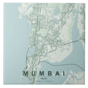 Mapa da Cidade de Mumbai na Índia com Design Minim