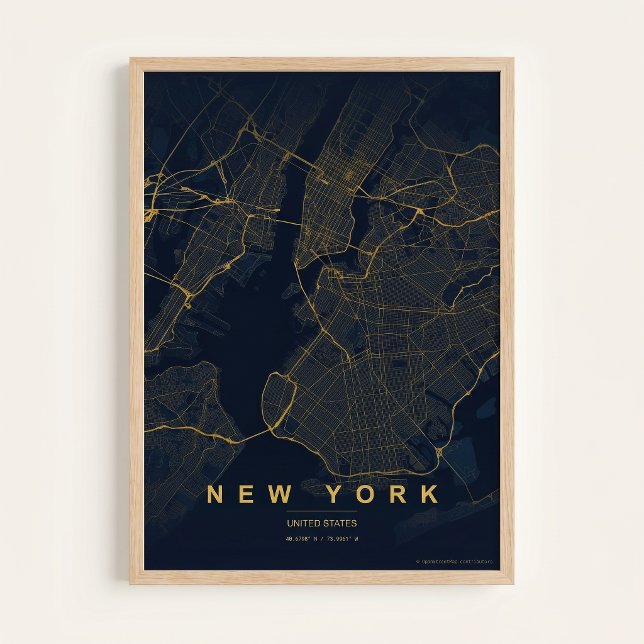 Mapa da Cidade de Nova York Poster de Arte de Rua  (Criador carregado)